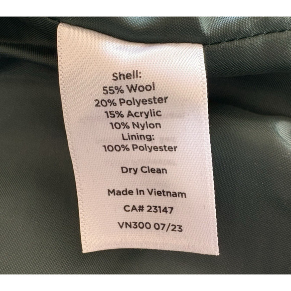 TALBOTS Boucle Wool Blend Overcoat Forest Green Winter Retro Outerwear S - Picture 11 of 14